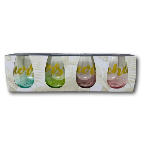 Tommy Bahama Dining Tommy Bahama Set 4 Acrylic Stemless Wine